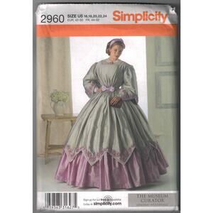 New Simplicity 19th Century Gown Sewing Pattern 2960 - Sizes 16-24